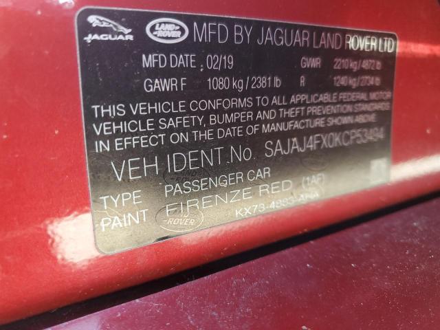 VIN SAJAJ4FX0KCP53494 2019 Jaguar XE, Premium no.12