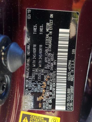 2019 Toyota Highlander Se VIN: 5TDJZRFH0KS977876 Lot: 56463984