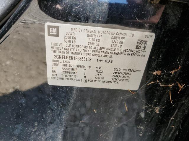 2015 Chevrolet Equinox Lt VIN: 2GNFLGEK1F6353102 Lot: 56845874