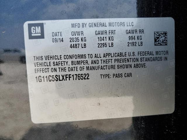 2015 Chevrolet Malibu 1Lt VIN: 1G11C5SLXFF176522 Lot: 54586634