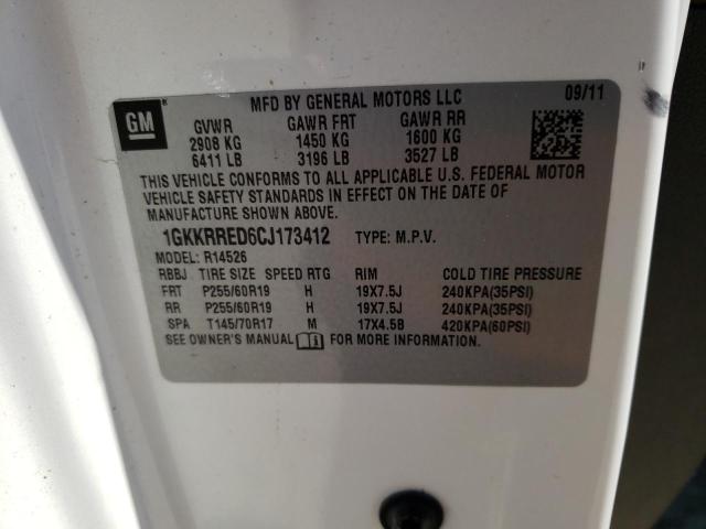 2012 GMC Acadia Slt-1 VIN: 1GKKRRED6CJ173412 Lot: 56732654