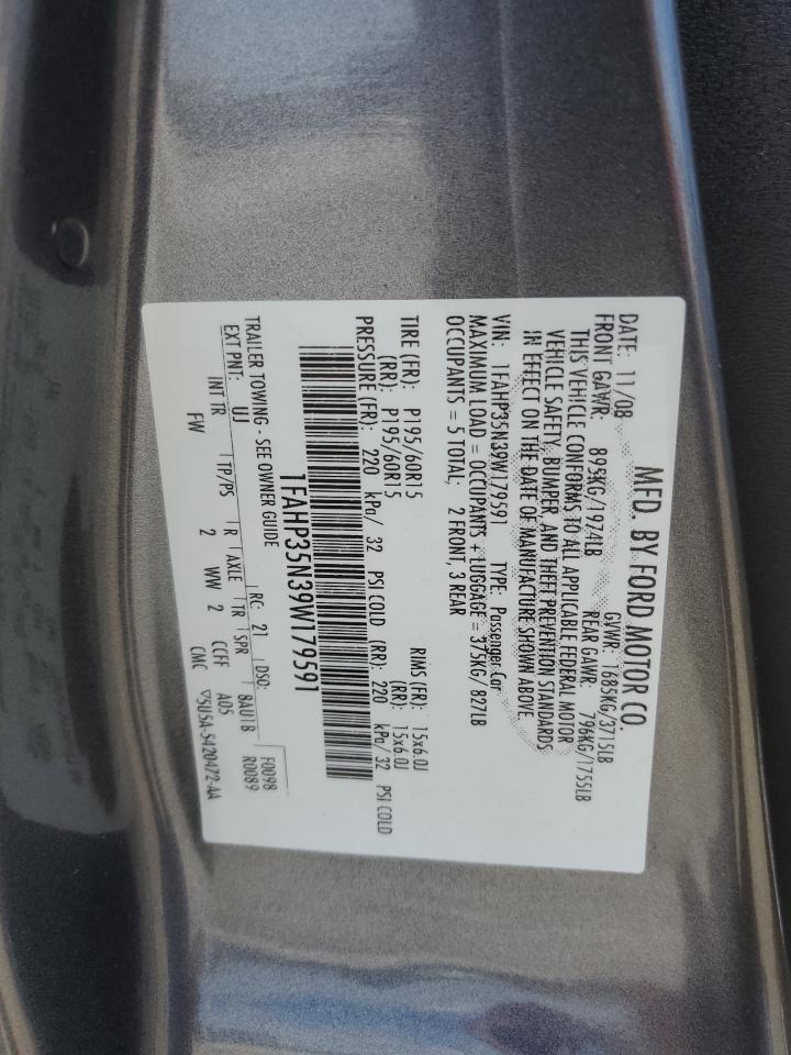 1FAHP35N39W179591 2009 Ford Focus Se