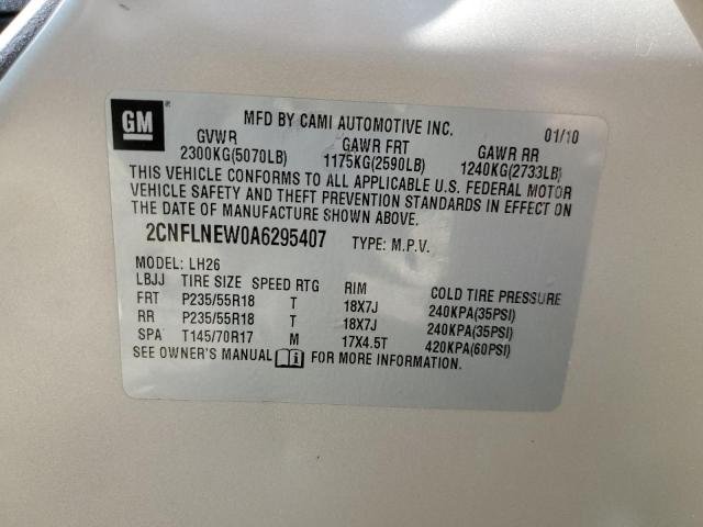 2CNFLNEW0A6295407 2010 Chevrolet Equinox Lt