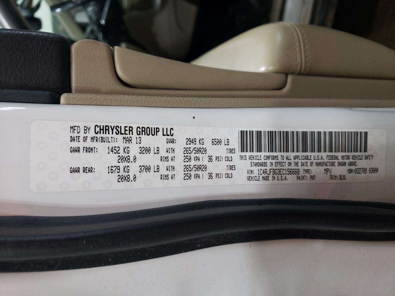 1C4RJFBG3EC156668 2014 Jeep Grand Cherokee Limited