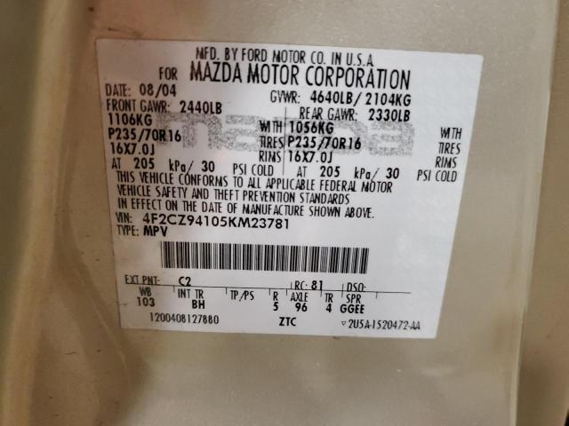 2005 Mazda Tribute S VIN: 4F2CZ94105KM23781 Lot: 52914754