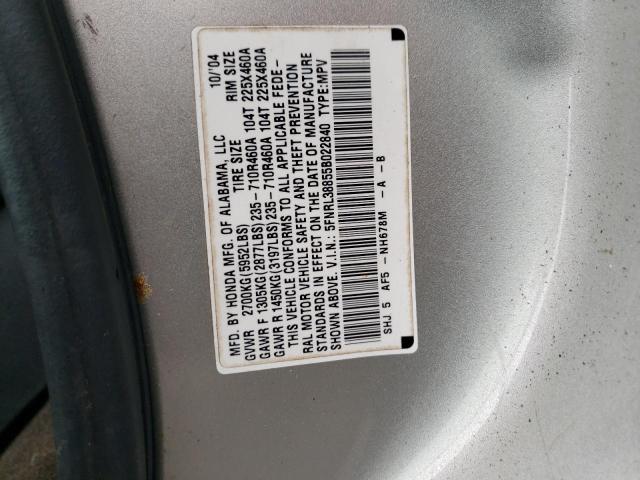 2005 Honda Odyssey Touring VIN: 5FNRL38855B022840 Lot: 55243944