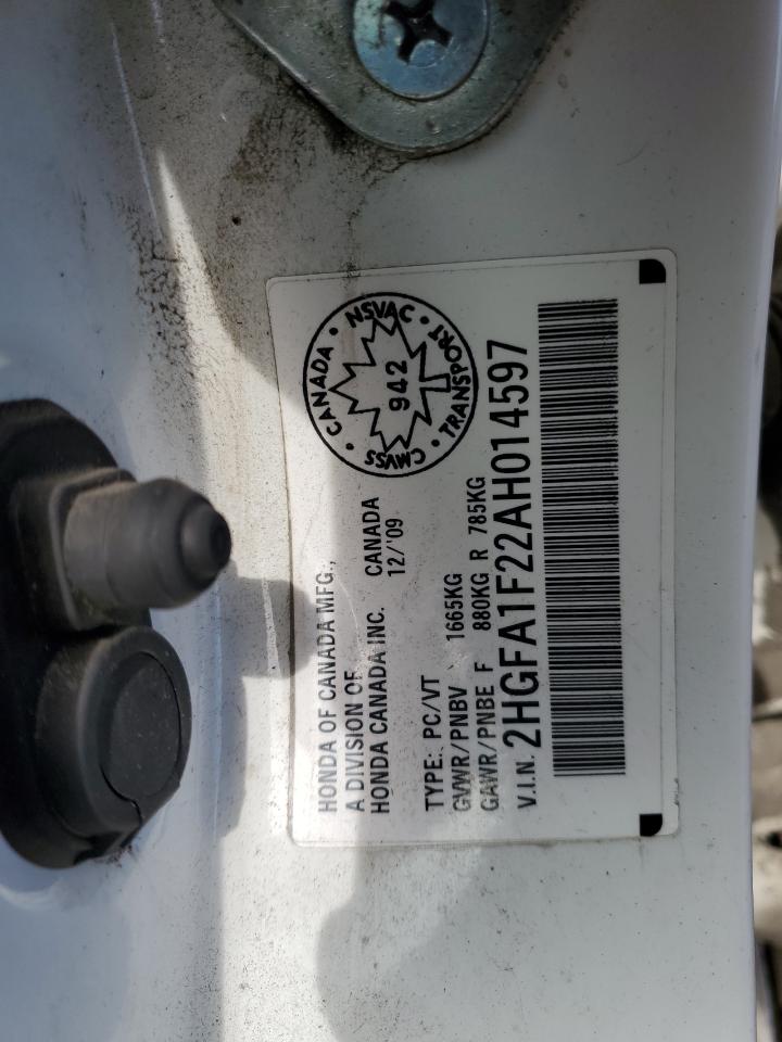 2HGFA1F22AH014597 2010 Honda Civic Dx