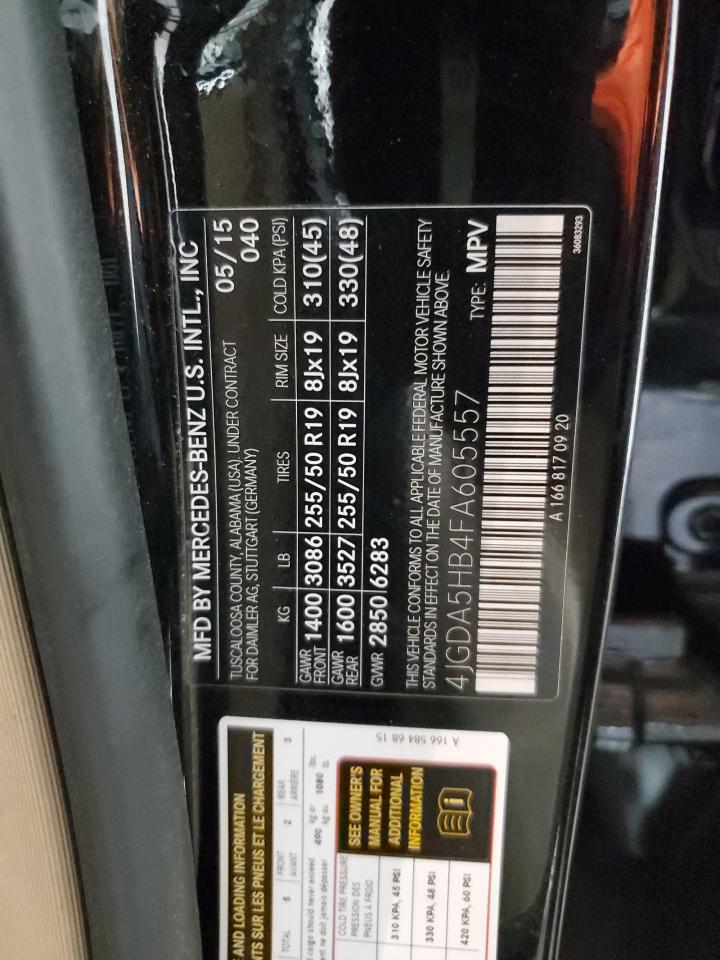 4JGDA5HB4FA605557 2015 Mercedes-Benz Ml 350 4Matic