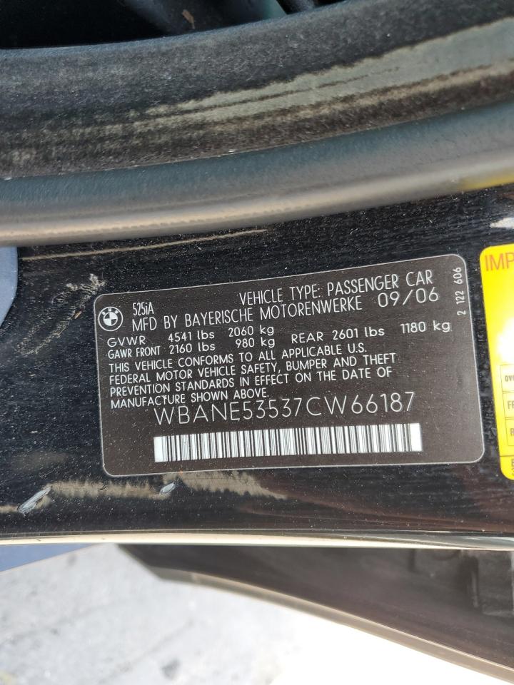 WBANE53537CW66187 2007 BMW 525 I