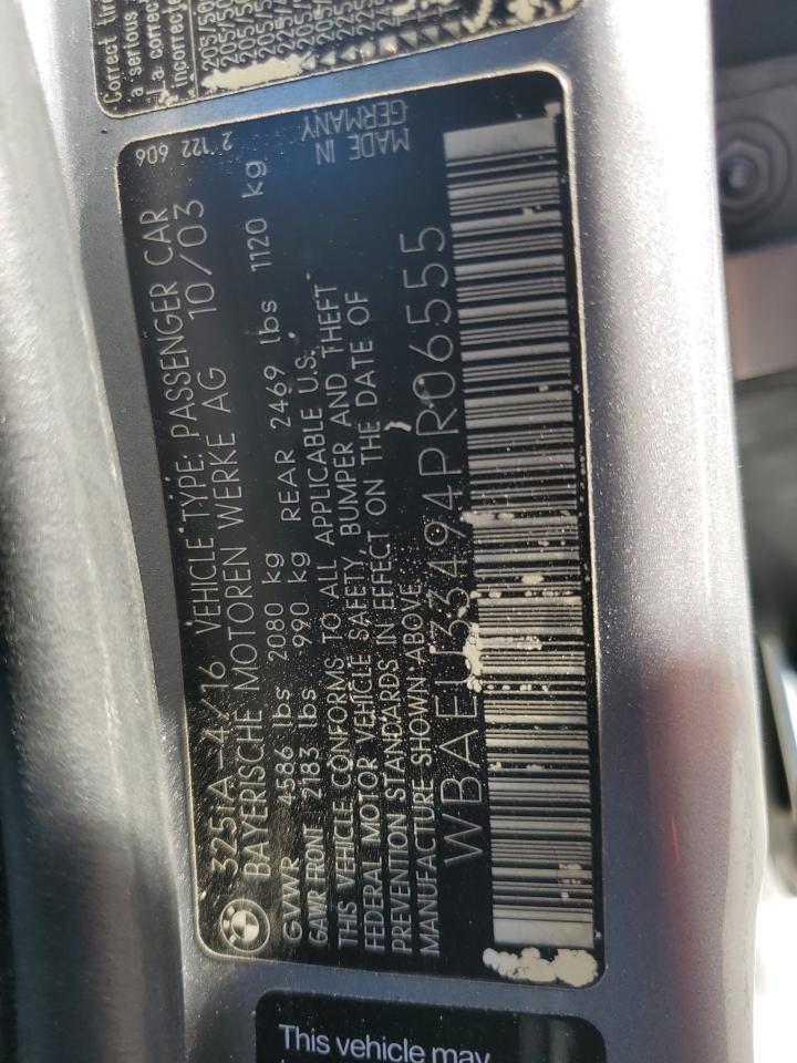 WBAEU33494PR06555 2004 BMW 325 Xi