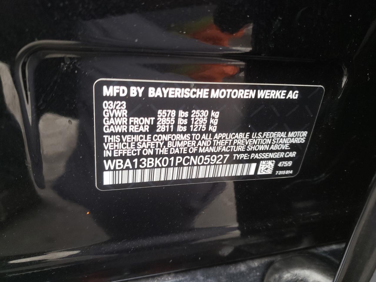 WBA13BK01PCN05927 2023 BMW M550Xi