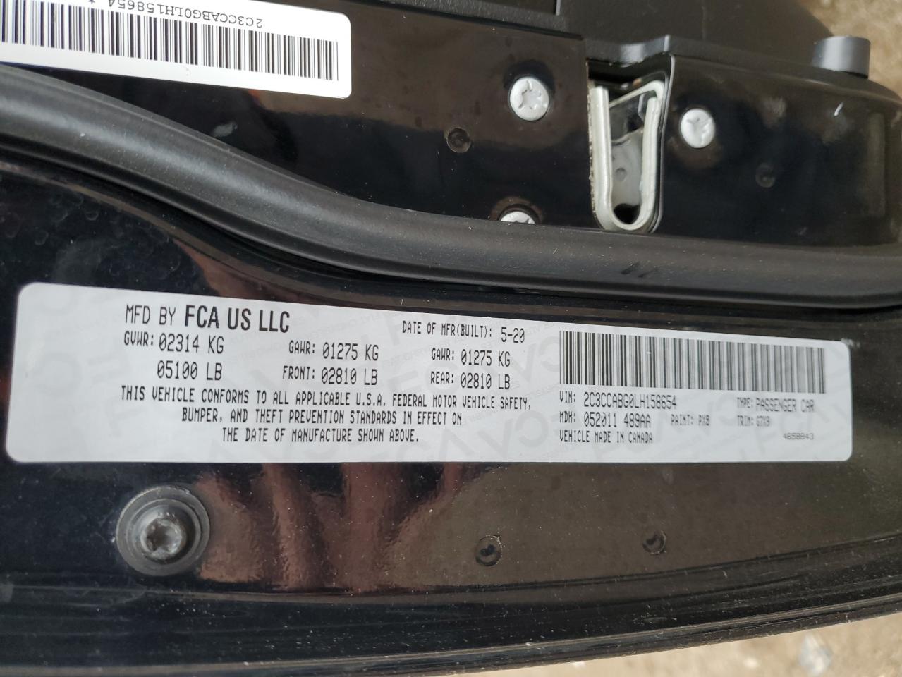 2C3CCABG0LH158654 2020 Chrysler 300 S