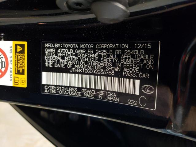 2016 Lexus Es 350 VIN: JTHBK1GG0G2236768 Lot: 54327844