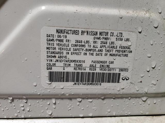 2019 Infiniti Q50 Luxe VIN: JN1EV7AR2KM593016 Lot: 54591824