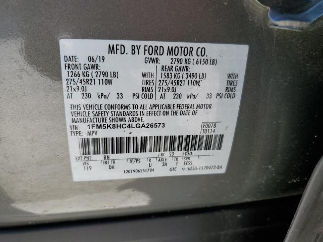 2020 Ford Explorer Platinum VIN: 1FM5K8HC4LGA26573 Lot: 54947644