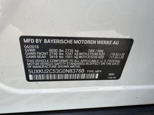 2016 BMW X6 xDrive35I VIN: 5UXKU2C53G0N83768 Lot: 55193214