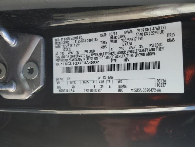 2015 Ford Escape Se VIN: 1FMCU9GX7FUA45832 Lot: 54967684