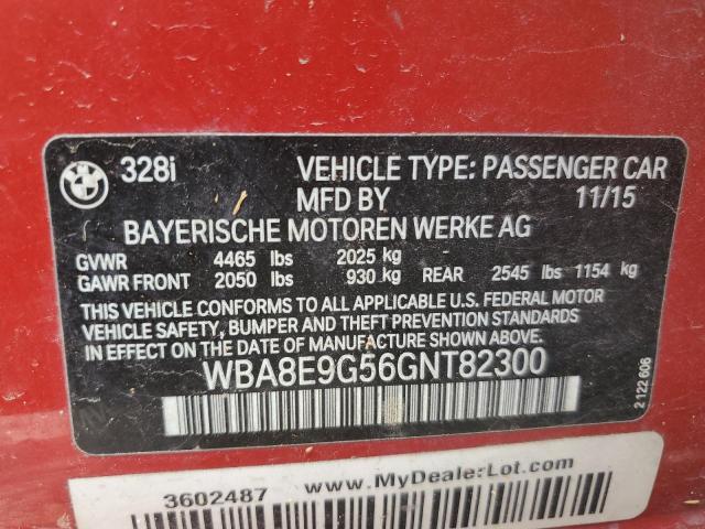 2016 BMW 328 I Sulev VIN: WBA8E9G56GNT82300 Lot: 57381644