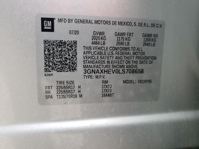 2020 Chevrolet Equinox Ls VIN: 3GNAXHEV0LS708658 Lot: 54609154