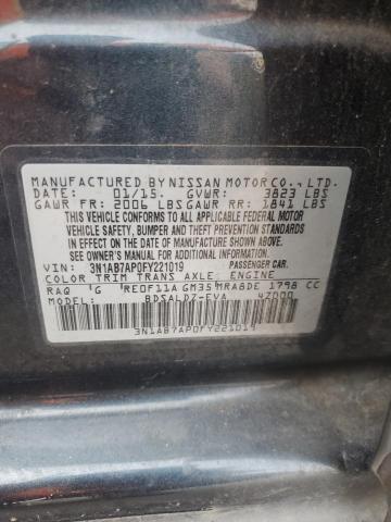 2015 Nissan Sentra S VIN: 3N1AB7AP0FY221019 Lot: 55812394