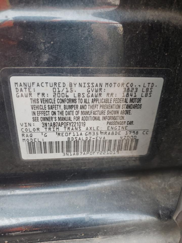 3N1AB7AP0FY221019 2015 Nissan Sentra S