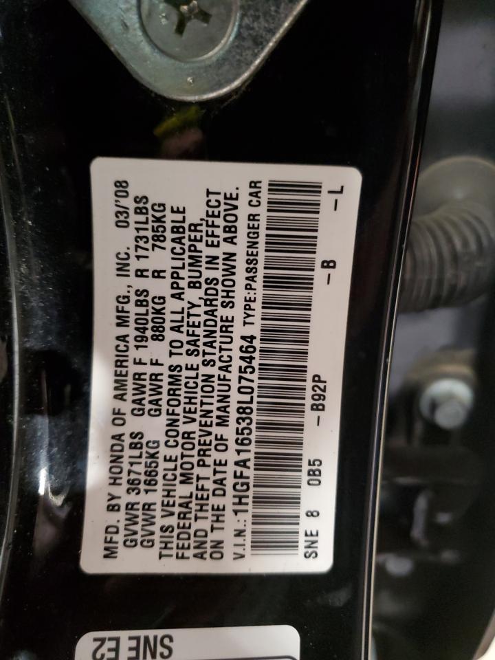 1HGFA16538L075464 2008 Honda Civic Lx