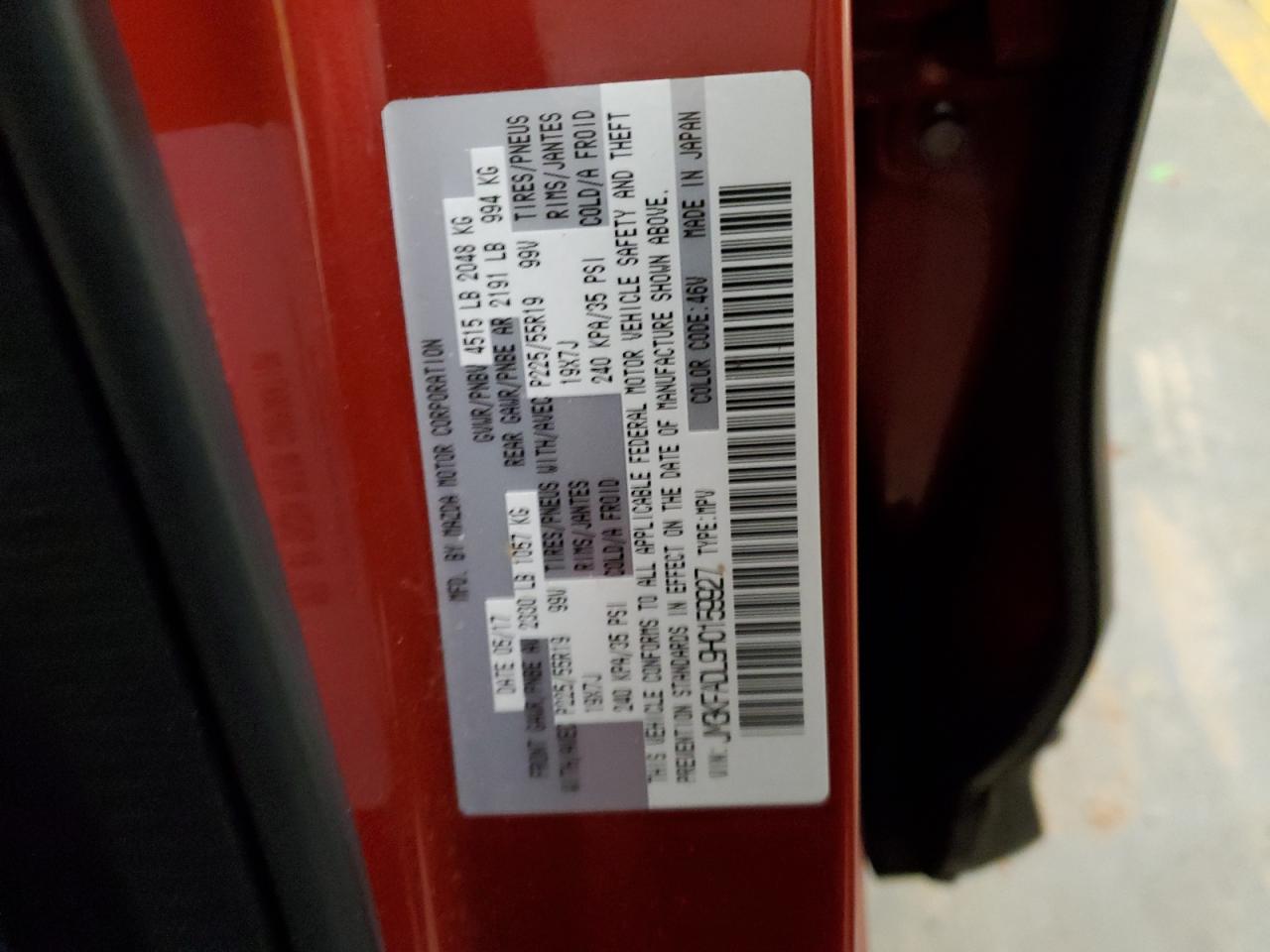 JM3KFADL9H0159927 2017 Mazda Cx-5 Grand Touring