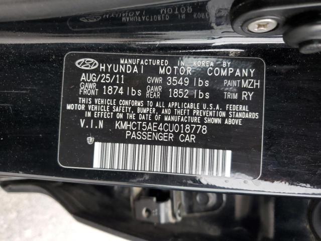 2012 Hyundai Accent Gls VIN: KMHCT5AE4CU018778 Lot: 54754484