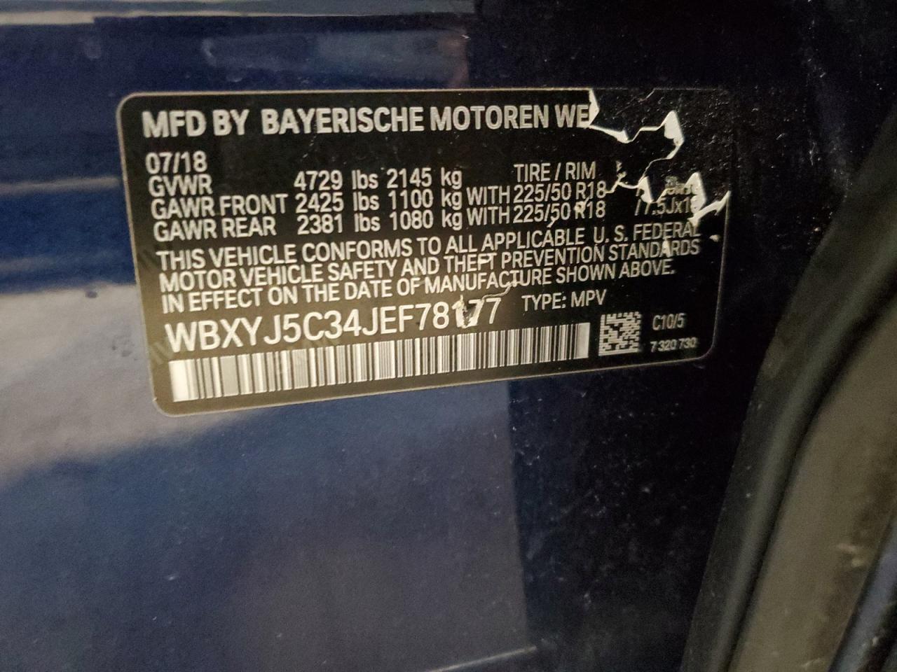 WBXYJ5C34JEF78177 2018 BMW X2 xDrive28I