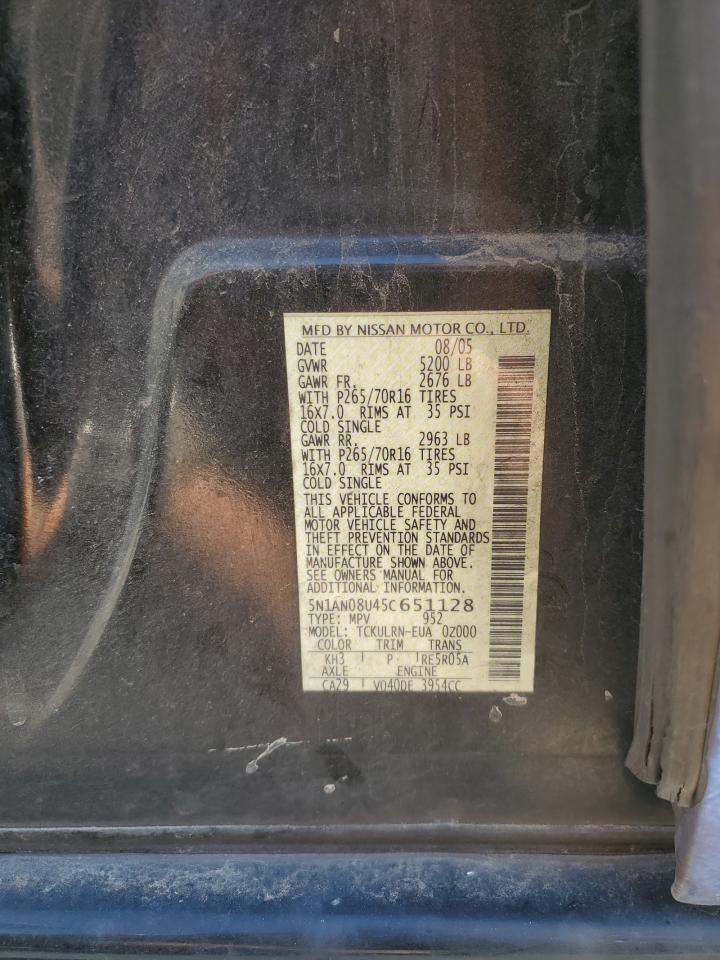 5N1AN08U45C651128 2005 Nissan Xterra Off Road