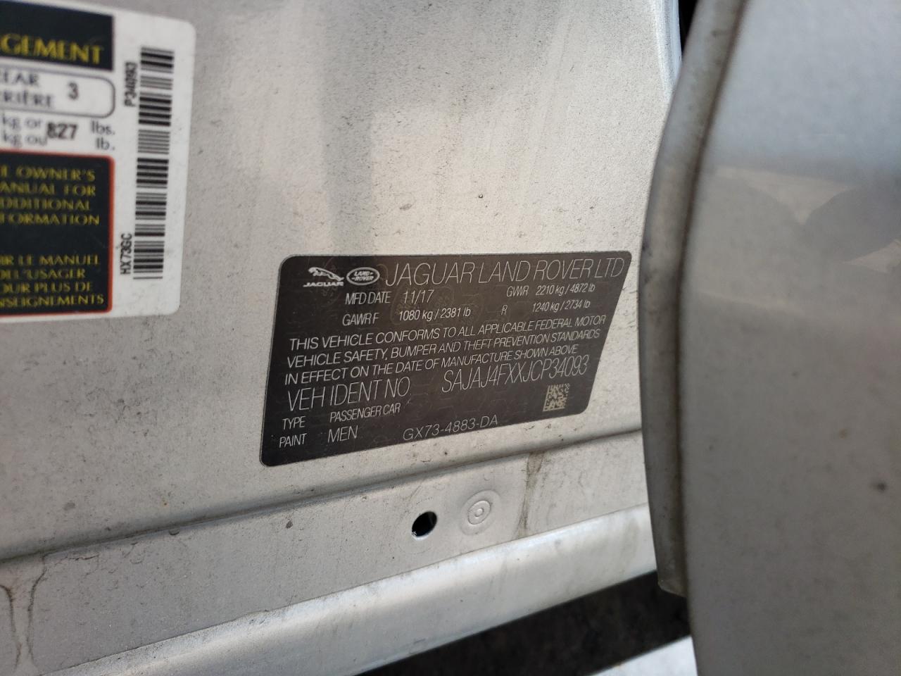 SAJAJ4FXXJCP34093 2018 Jaguar Xe Premium