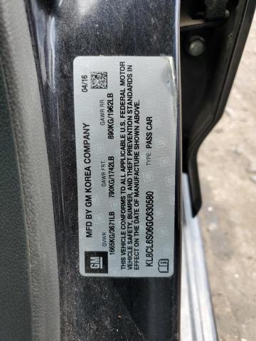 2016 CHEVROLET SPARK EV 2 KL8CL6S06GC630580