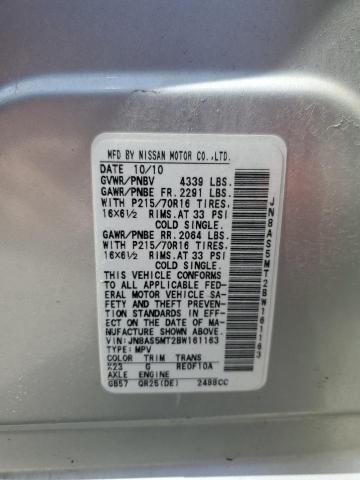 2011 Nissan Rogue S VIN: JN8AS5MT2BW161163 Lot: 55125304