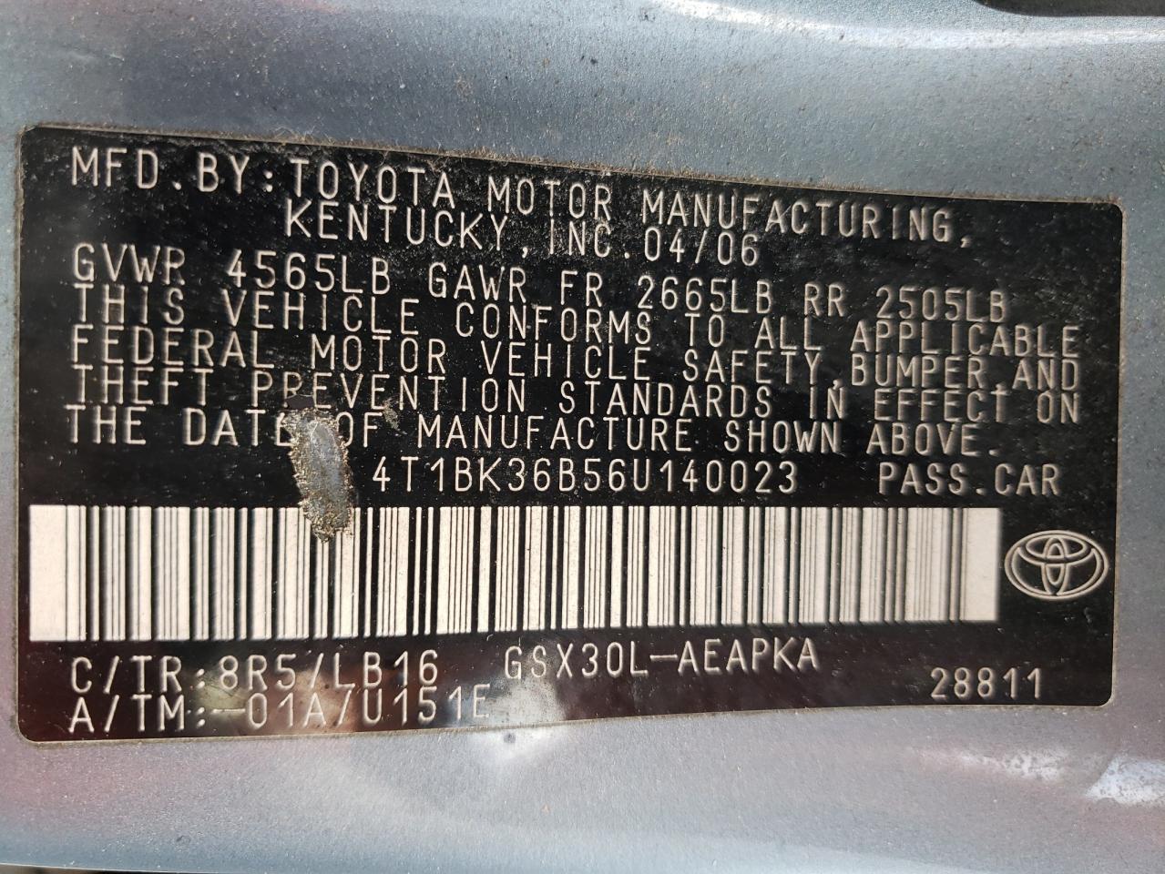 4T1BK36B56U140023 2006 Toyota Avalon Xl