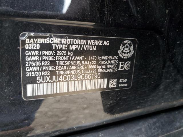 2020 BMW X5 M50I VIN: 5UXJU4C03L9C66190 Lot: 54542684