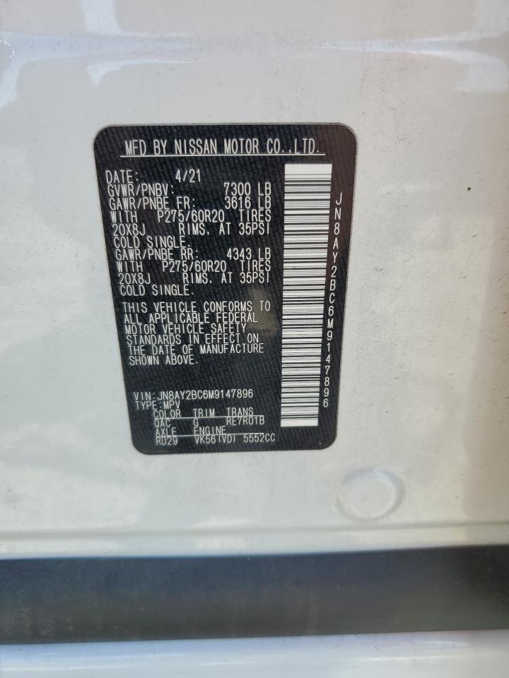 JN8AY2BC6M9147896 2021 Nissan Armada Sl