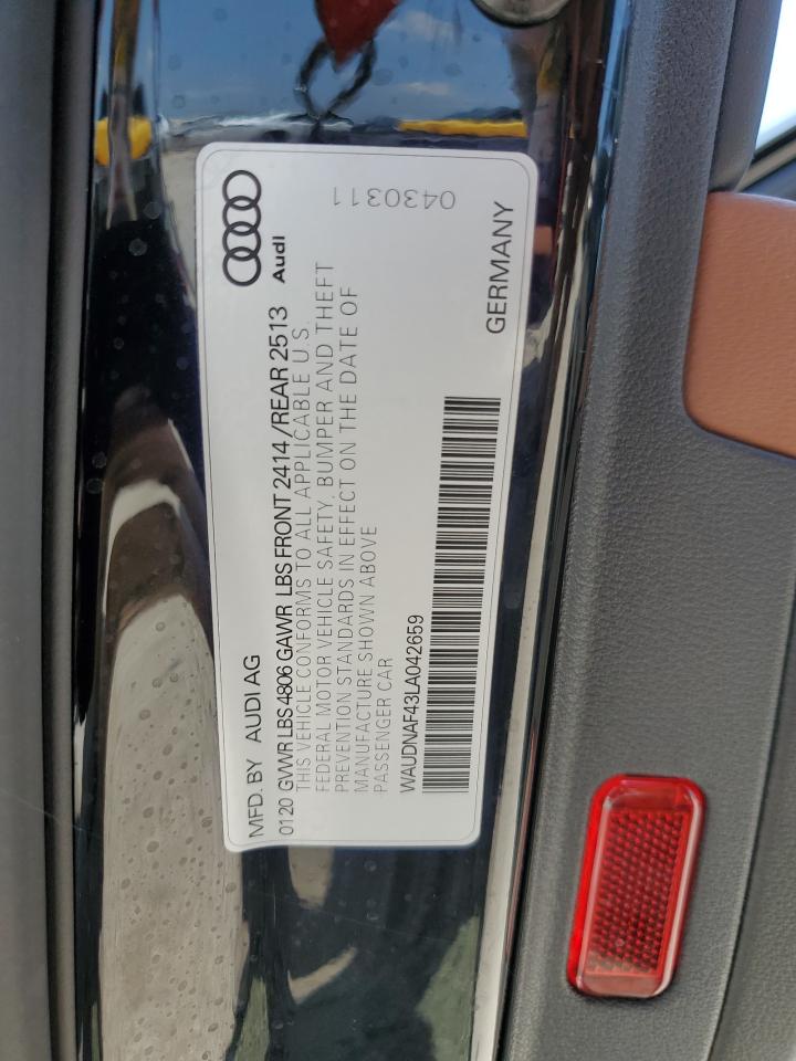 WAUDNAF43LA042659 2020 Audi A4 Premium