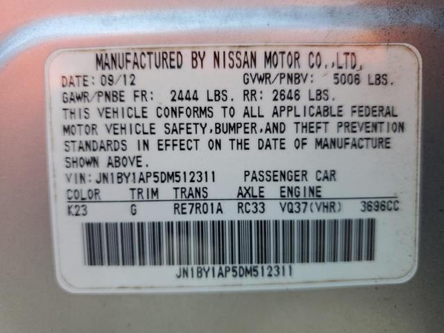 2013 Infiniti M37 VIN: JN1BY1AP5DM512311 Lot: 56748294