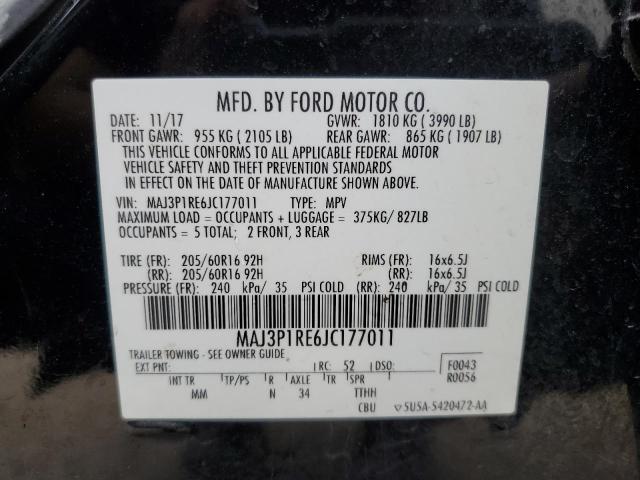 2018 Ford Ecosport S VIN: MAJ3P1RE6JC177011 Lot: 53489344