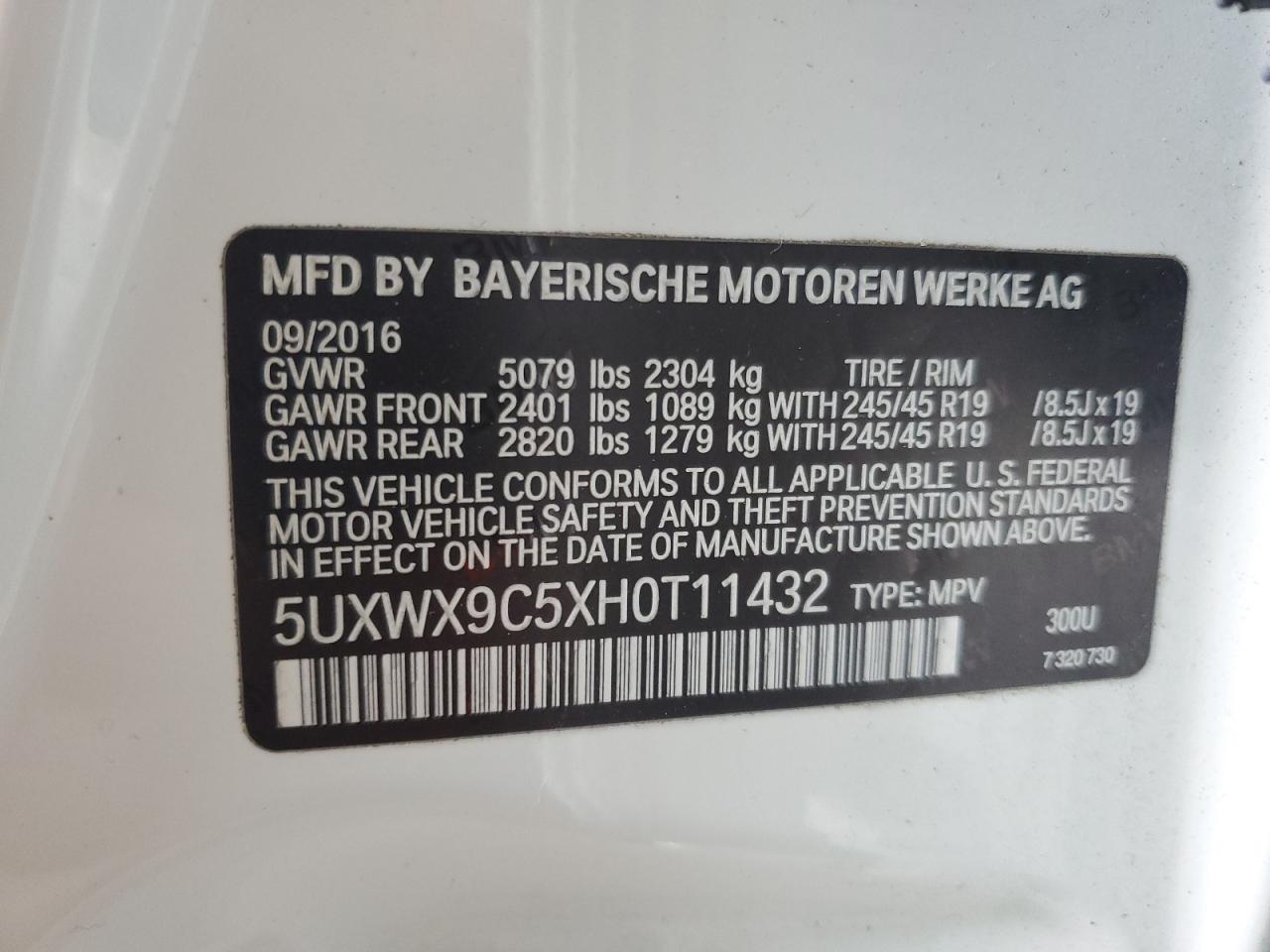 5UXWX9C5XH0T11432 2017 BMW X3 xDrive28I