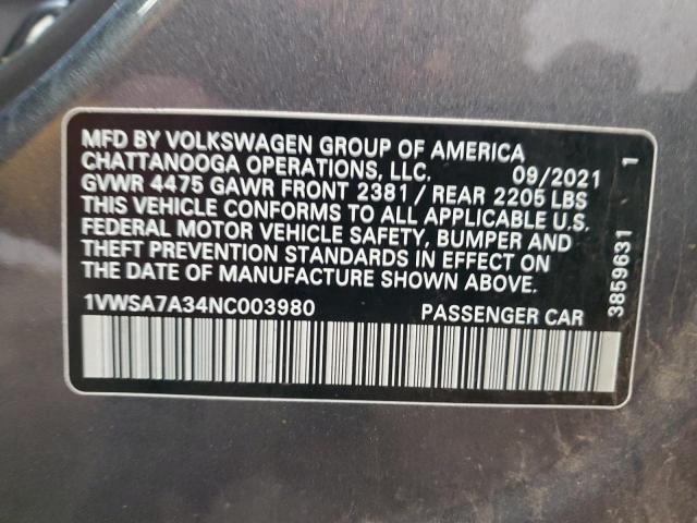 1VWSA7A34NC003980 Volkswagen Passat SE 12