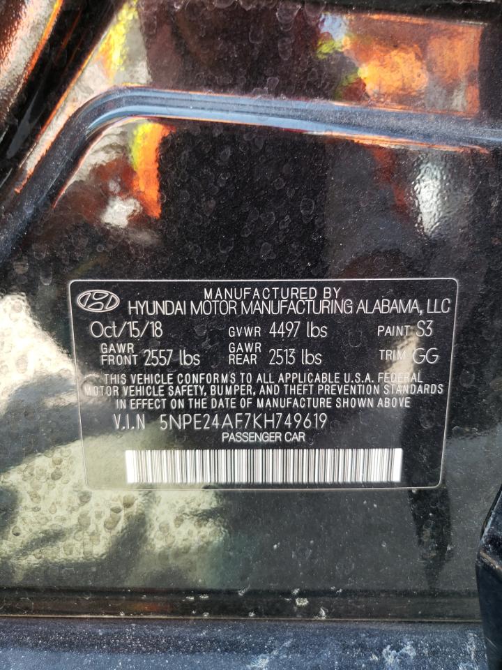 5NPE24AF7KH749619 2019 Hyundai Sonata Se