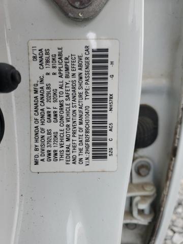 2012 Honda Civic Ex VIN: 2HGFB2F89CH310470 Lot: 53642634