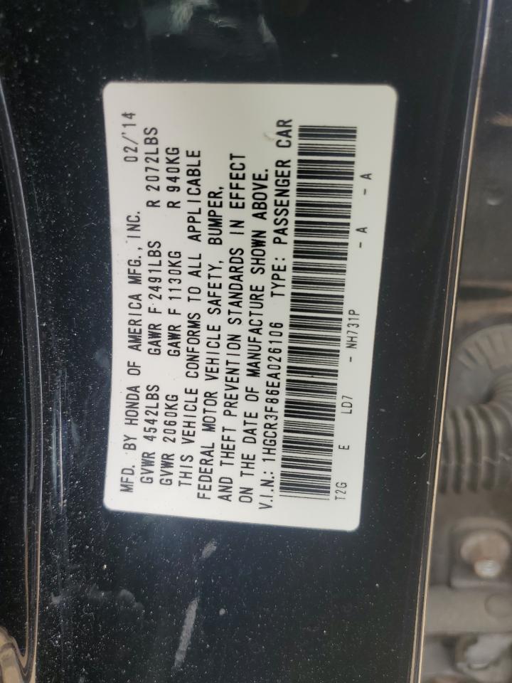 1HGCR3F86EA026106 2014 Honda Accord Exl