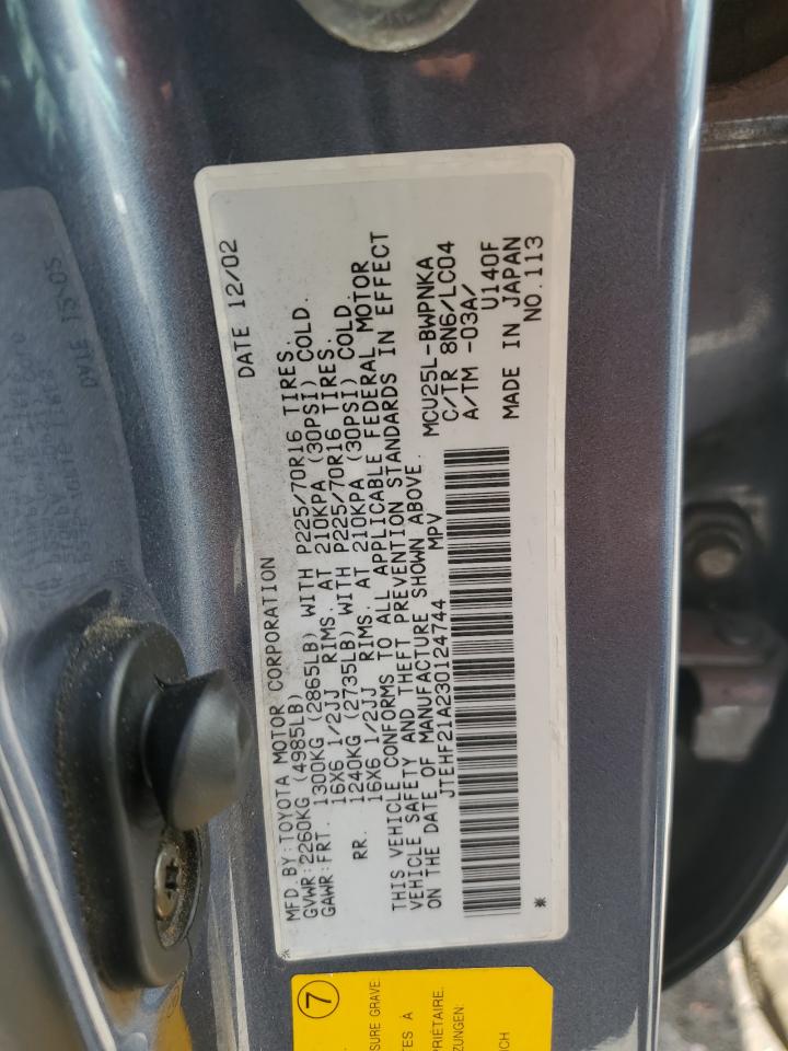 JTEHF21A230124744 2003 Toyota Highlander Limited