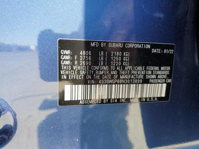 2022 Subaru Legacy Touring Xt VIN: 4S3BWGP68N3013899 Lot: 55229344