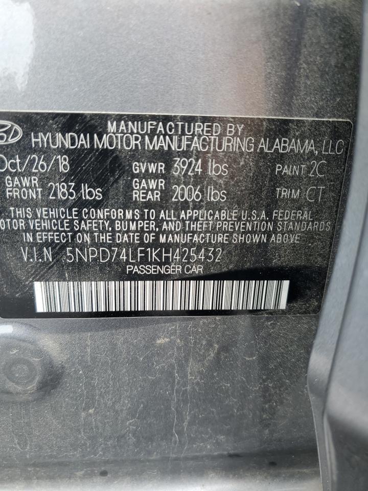 5NPD74LF1KH425432 2019 Hyundai Elantra Se