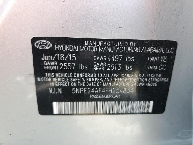 2015 Hyundai Sonata Se VIN: 5NPE24AF4FH254834 Lot: 56770634