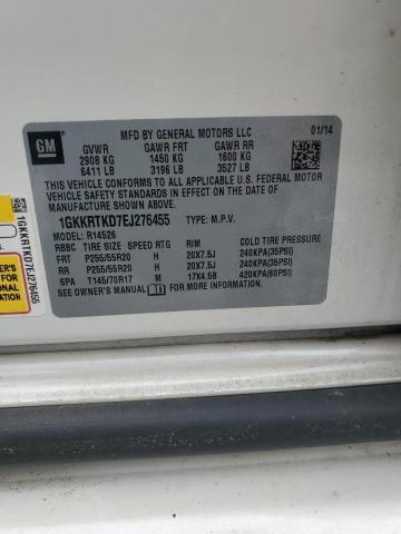 2014 GMC Acadia Denali VIN: 1GKKRTKD7EJ276455 Lot: 54961504