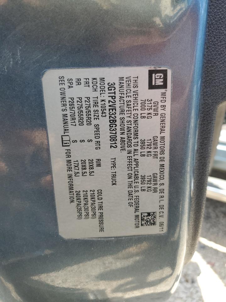 3GTP2VE32BG370812 2011 GMC Sierra K1500 Sle